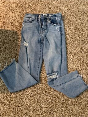 kenzie Light Blue Distressed Boyfriend Jeans